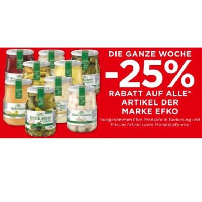 Promotion Bild von DIE GANZE WOCHE -25% RABATT AUF ALLE ARTIKEL DER MARKE EFKO Unimarkt