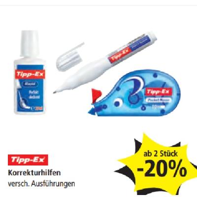 Tipp-Ex Korrekturhilfen ab 2 Stück -20% PAGRO & LIBRO