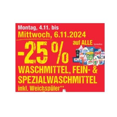 Promotion Bild von -25% auf ALLE WASCHMITTEL, FEIN- & SPEZIALWASCHMITTEL inkl. Weichspüler Maximarkt