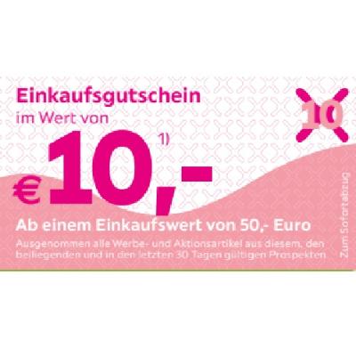 Einkaufsgutschein im Wert von €10,- Ab einem Einkaufswert von 50,- Euro mömax