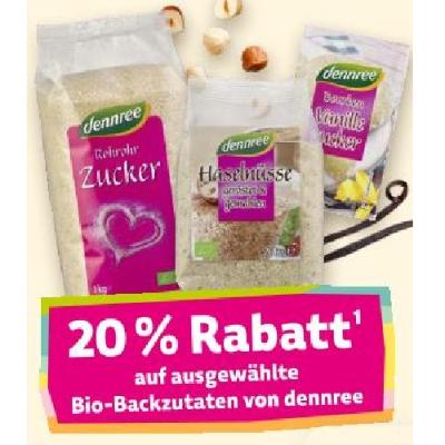 Bild von 20% Rabatt auf ausgewählte Bio-Backzutaten von dennree Denns BioMarkt