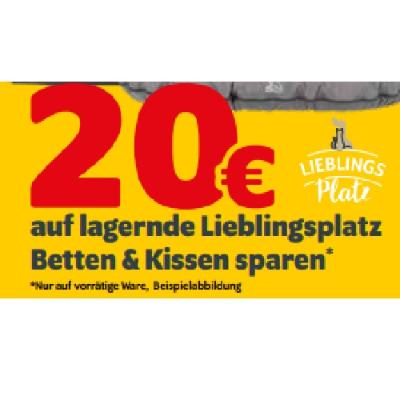 Bild von 20 € auf lagernde Lieblingsplatz Betten & Kissen sparen DAS FUTTERHAUS