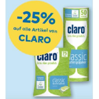 -25% auf alle Artikel von CLARO T&G