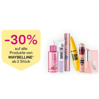 -30% auf alle Produkte von MAYBELLINE ab 2 Stück BIPA