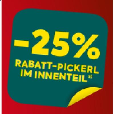 -25% RABATT-PICKERL IM INNENTEIL BILLA PLUS