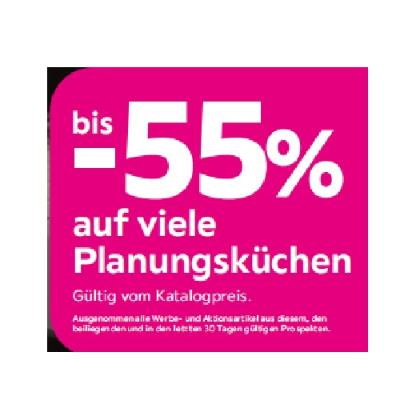 bis -55% auf viele Planungsküchen mömax