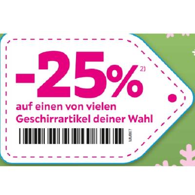 -25% auf einen von vielen Geschirrartikel deiner Wahl mömax