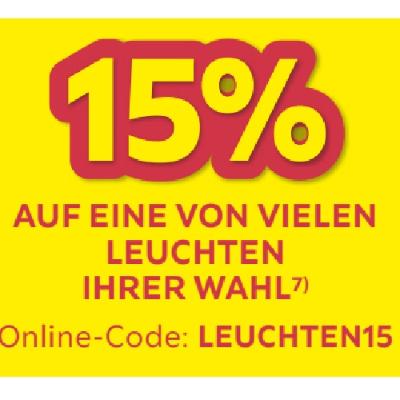 15% AUF EINE VON VIELEN LEUCHTEN IHRER WAHL Möbelix