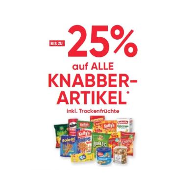 BIS ZU -25% auf ALLE KNABBER-ARTIKEL inkl. Trockenfrüchte Maximarkt