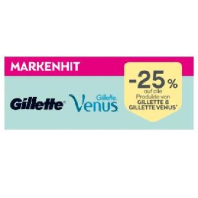 Promotion Bild von -25% auf alle Produkte von GILLETTE & GILLETTE VENUS BIPA