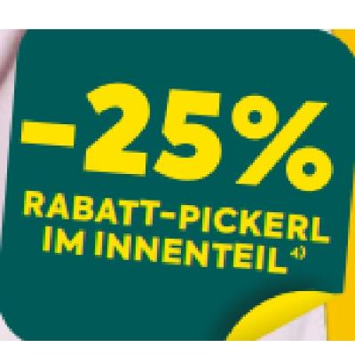 -25% RABATT-PICKERL IM INNENTEIL BILLA PLUS