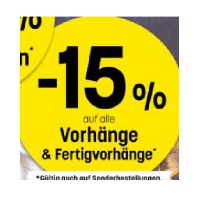 Promotion Bild von -15 % auf alle Vorhänge & Fertigvorhänge Betten Reiter