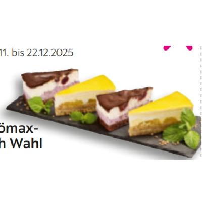 1 Stück Mömax-Torte nach Wahl je 2€ mömax