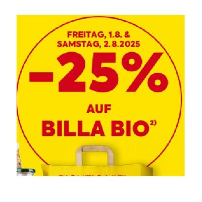 Promotion Bild von -25% AUF BILLA BIO BILLA