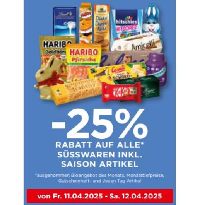 Promotion Bild von -25% RABATT AUF ALLE SÜSSWAREN INKL. SAISON ARTIKEL Unimarkt