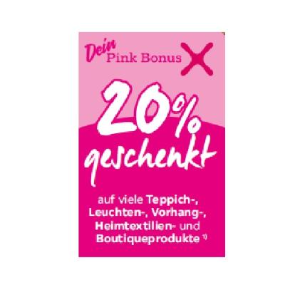 20% geschenkt auf viele Teppich-, Leuchten-, Vorhang-, Heimtextilien- und Boutiqueprodukte mömax