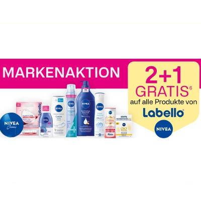2+1 GRATIS auf alle Produkte von Labello, NIVEA BIPA