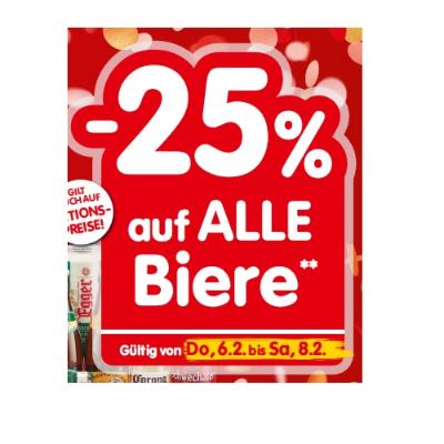 -25% auf ALLE Biere INTERSPAR