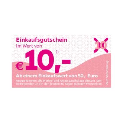 Einkaufsgutschein im Wert von €10,- Ab einem Einkaufswert von 50,- Euro mömax
