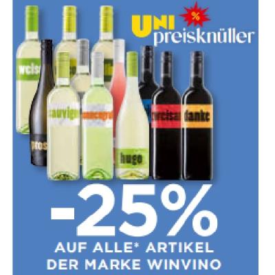 Promotion Bild von -25% AUF ALLE ARTIKEL DER MARKE WINVINO Unimarkt