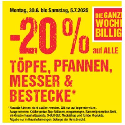 Promotion Bild von -20% auf ALLE TÖPFE, PFANNEN, MESSER & BESTECK Maximarkt