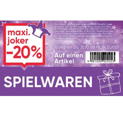 maxi.joker -20% auf einen Artikel SPIELWAREN Maximarkt