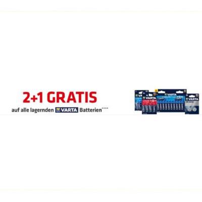 Promotion Bild von 2+1 GRATIS auf alle lagernden VARTA Batterien Hartlauer