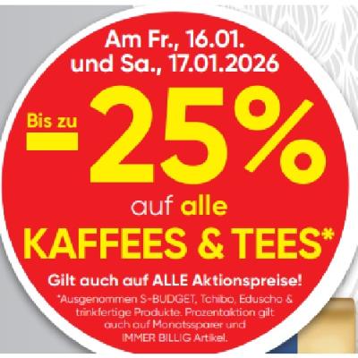 Bis zu -25% auf alle KAFFEES & TEES SPAR Gourmet