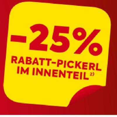 -25% RABATT-PICKERL IM INNENTEIL BILLA