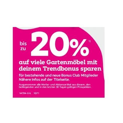 bis zu 20% auf viele Gartenmöbel mit deinem Trendbonus sparen mömax