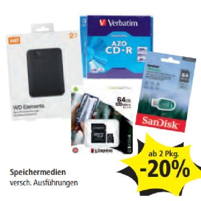 Speichermedien ab 2 Pkg. -20% PAGRO & LIBRO