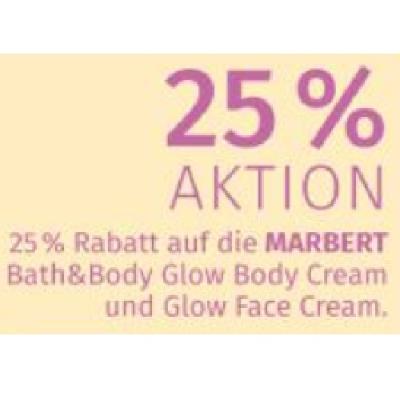 25% Rabatt auf die MARBERT Bath&Body Glow Body Cream und Glow Face Cream Müller Drogerie