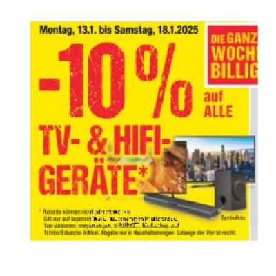 Promotion Bild von -10% auf ALLE TV- & HIFI-GERÄTE Maximarkt