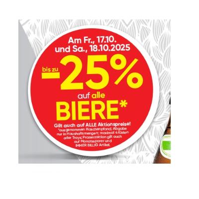 bis zu -25% auf ALLE Biere SPAR Gourmet