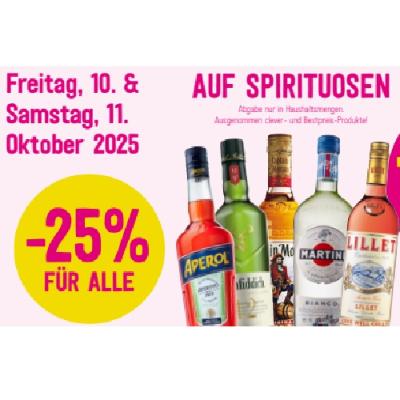 -25% FÜR ALLE AUF SPIRITUOSEN Sutterlüty