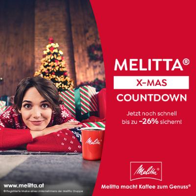 Promotion Bild von X-Mas Countdown: zusätzlich 20% Gutschein einlösen im Melitta Onlineshop