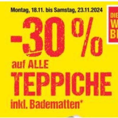 Promotion Bild von -30% auf ALLE TEPPICHE inkl. Badematten Maximarkt
