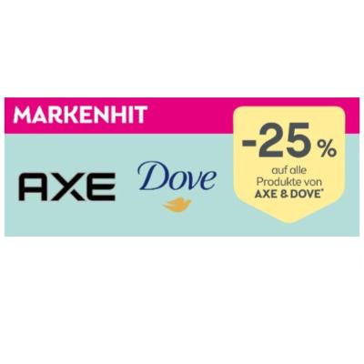 Promotion Bild von -25% auf alle Produkte von AXE & DOVE BIPA