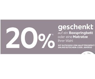 Promotion Bild von 20% geschenkt auf ein Boxspringbett oder eine Matratze Ihrer Wahl XXXLutz