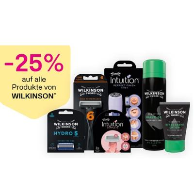 -25% auf alle Produkte von WILKINSON BIPA