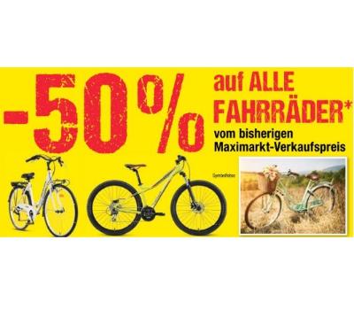 Promotion Bild von -50% auf ALLE FAHRRÄDER Maximarkt