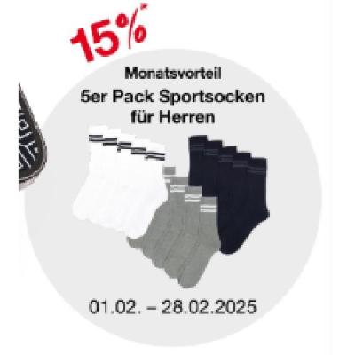 Promotion Bild von 15% Monatsvorteil 5er Pack Sportsocken für Herren KiK