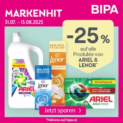 Promotion Bild von Markenhit: -25% auf alle Produkte von ARIEL & LENOR BIPA
