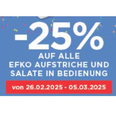 Promotion Bild von -25% AUF ALLE EFKO AUFSTRICHE UND SALATE IN BEDIENUNG Unimarkt