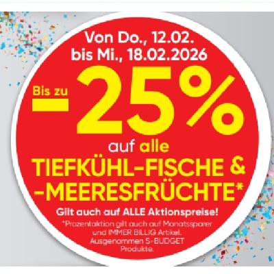 Bis zu -25% auf alle TIEFKÜHL-FISCHE & -MEERESFRÜCHTE SPAR Gourmet