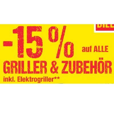 Promotion Bild von -15% auf ALLE GRILLER & ZUBEHÖR inkl. Elektrogriller Maximarkt