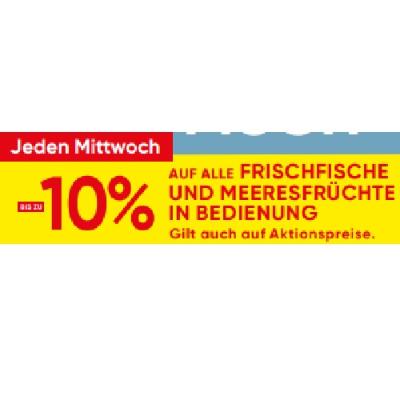 Jeden Mittwoch BIS ZU -10% AUF ALLE FRISCHFISCHE UND MEERESFRÜCHTE IN BEDIENUNG Maximarkt