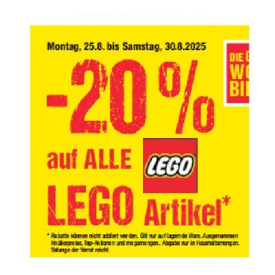-20% auf ALLE LEGO Artikel Maximarkt