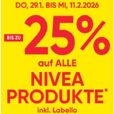 BIS ZU -25% auf ALLE NIVEA PRODUKTE inkl. Labello Maximarkt