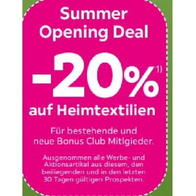 Promotion Bild von Summer Opening Deal -20% auf Heimtextilien mömax